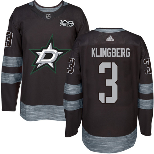 Adidas Stars #3 John Klingberg Black 1917-100th Anniversary Stitched NHL Jersey